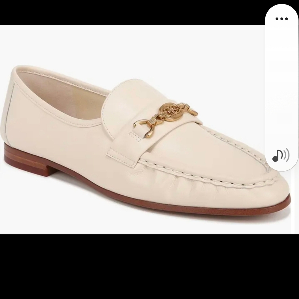 Sam Edelman Women's Cream Loafers Gold Hardware Size 11 - Picture 11 of 14